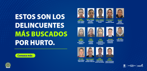 Este es el cartel de los delincuentes más buscados por hurto en Bogotá