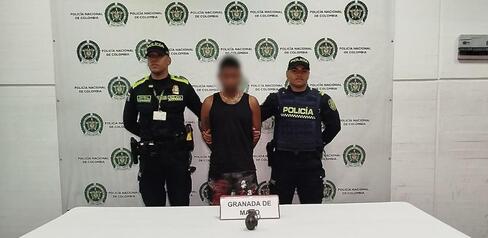 Capturado alias Brayan, sujeto con antecentes de homicidio que portaba una granada en el momento de su detención