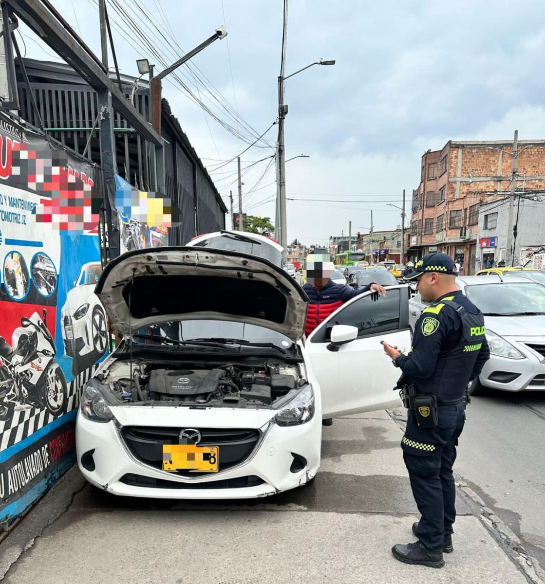 Carro recuperado en el Restrepo