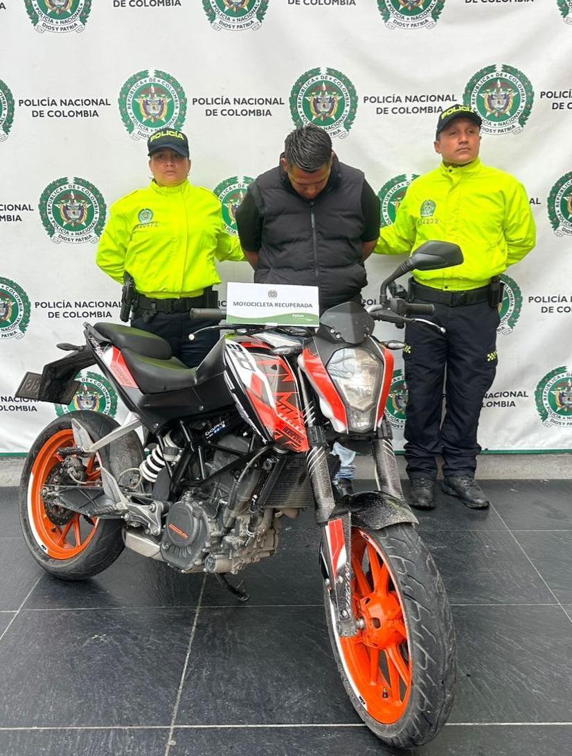 Lo capturaron con una moto robada en Antonio Nariño