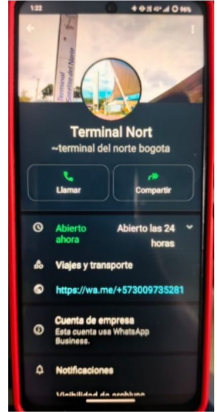 Imagen de un mensaje de whatsapp