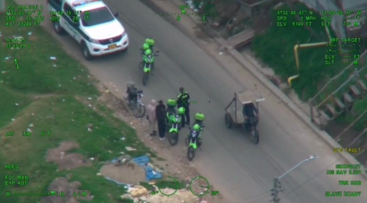 Con apoyo del Halcón de la Policía fueron recuperadas en una invasión 8 motos que habían sido hurtadas en Bogotá