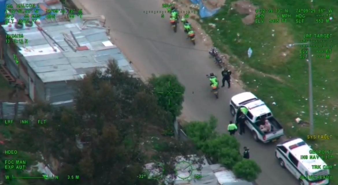 Con apoyo del Halcón de la Policía fueron recuperadas en una invasión 8 motos que habían sido hurtadas en Bogotá