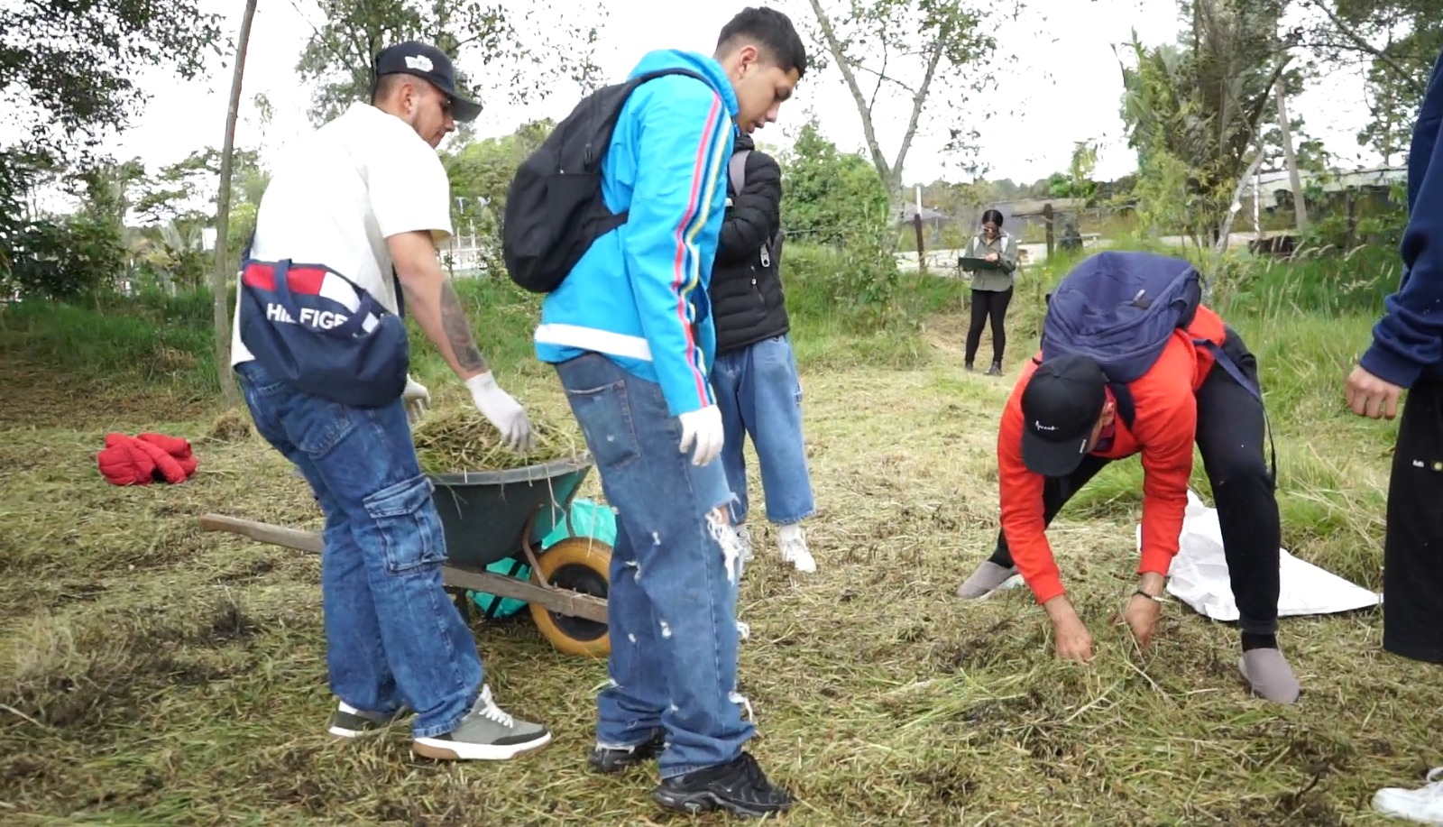 Ciudadanos participando en jornada de trabajo comunitario.