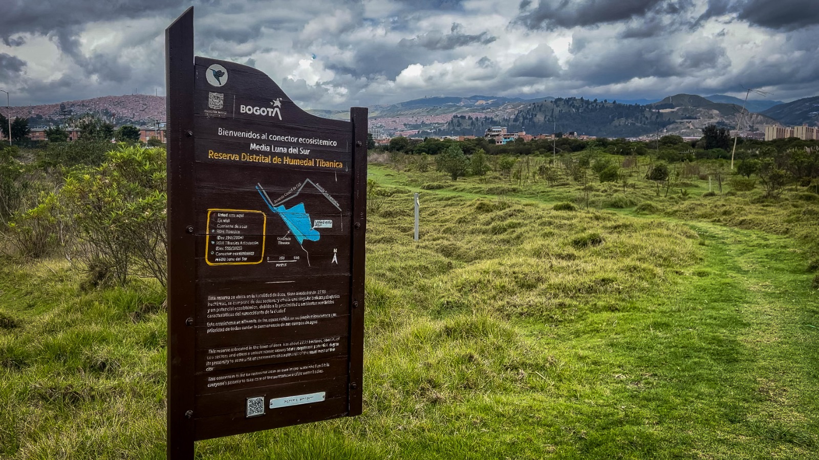 Aviso de la reserva distrital del humedal Tibanica