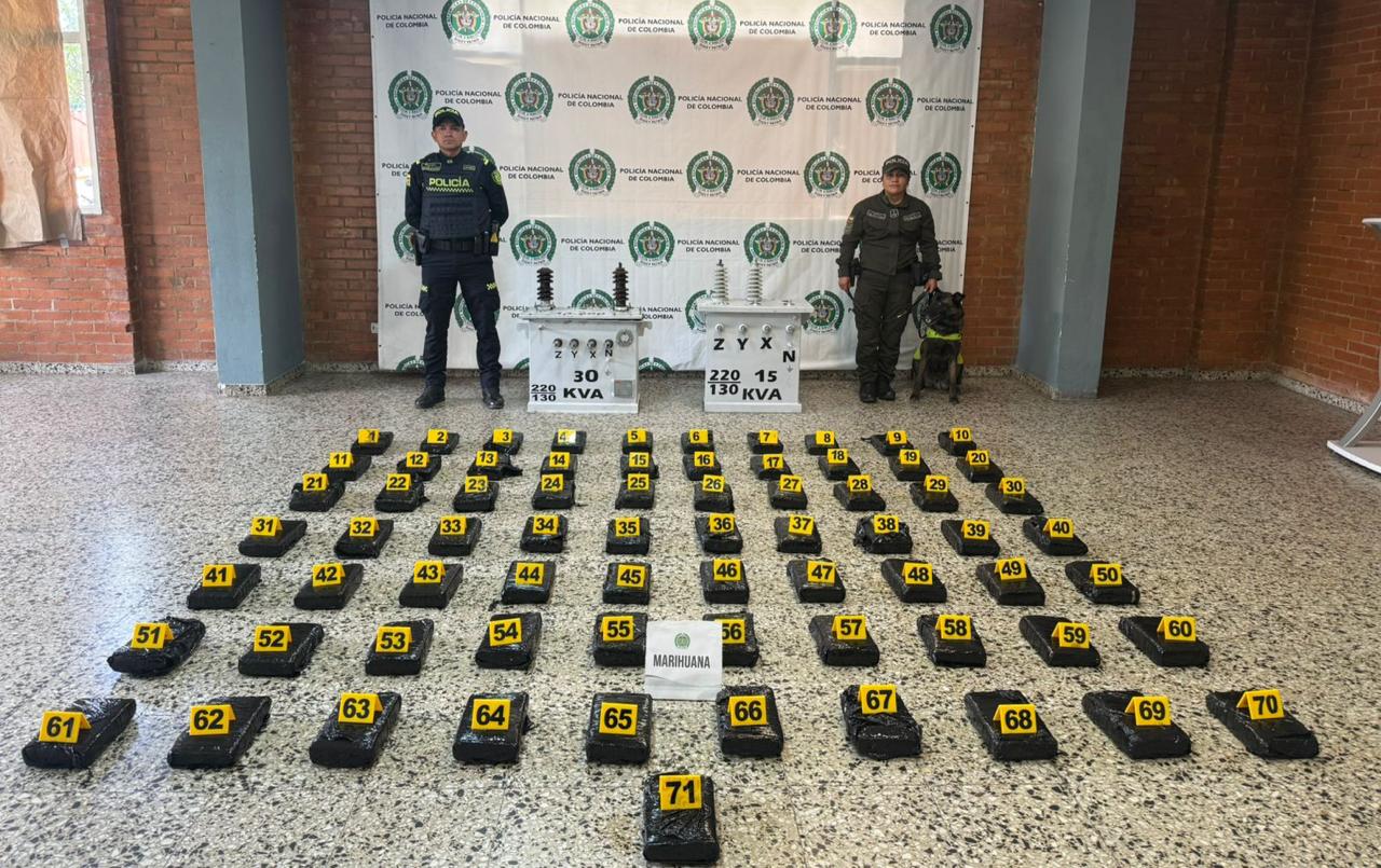 Más de 84 kilos de marihuana fueron incautados en el aeropuerto El Dorado: estaban ocultos en transformadores de energía