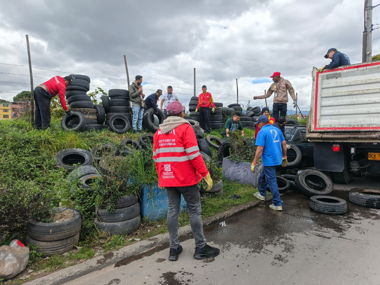   Por acumulación de basuras y problemas con roedores, Distrito recolectó más de 500 llantas en Suba y recuperó espacio público 