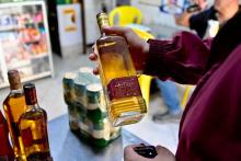 Botellas de licor adulterado 
