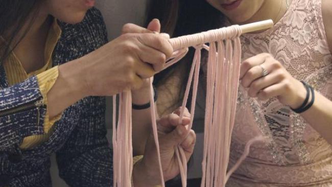 Tejido. Foto: Archivo Programa de Justicia Juvenil Restaurativa.